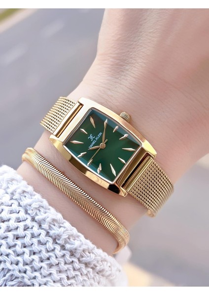 Çelik Hasır Kordon 2 Yıl Garantili 3ATM Suya Dayanıklı Kadın Kol Saati+Bileklik B141194