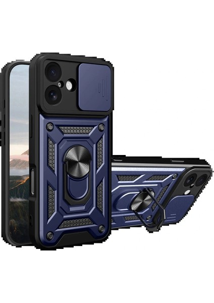 Apple iPhone 17 Pars Lens Yüzüklü Silikon - Lacivert