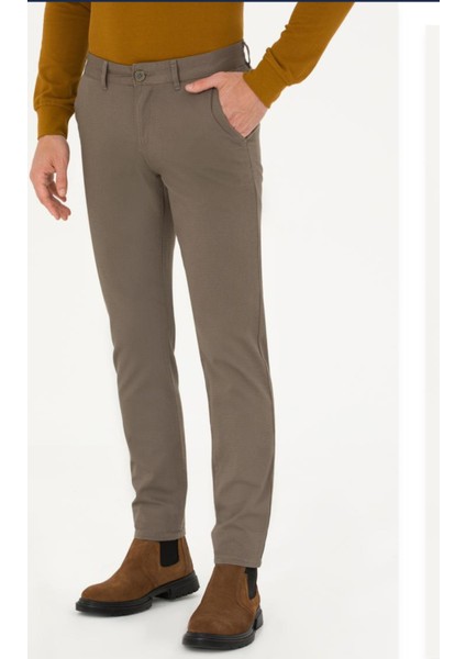 Erkek Normal Bel Düz Paça Yandan Cepli Likralı Üst Kalite Kanvas Pantolon