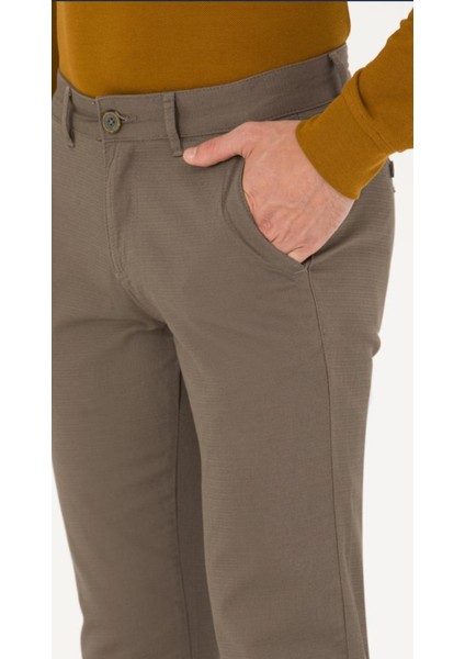 Erkek Normal Bel Düz Paça Yandan Cepli Likralı Üst Kalite Kanvas Pantolon