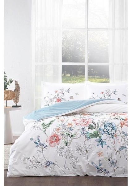 Pembe Florida Nevresim Takımı Çift Kişilik Ranforce 8919 modelleri