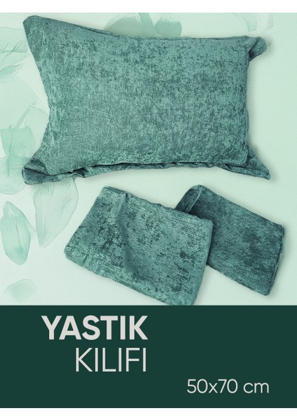 Yeşil Oxford Yastık Kılıfı 2 Adet Set, Yumuşak Dokulu, Flaplı modelleri