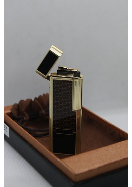 Deri Keseli Slim Siyah Gold Desenli Çakmak modelleri