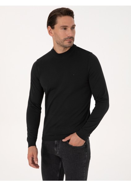 Erkek Siyah Slim Fit Basic Kazak 50318891-VR046 modelleri