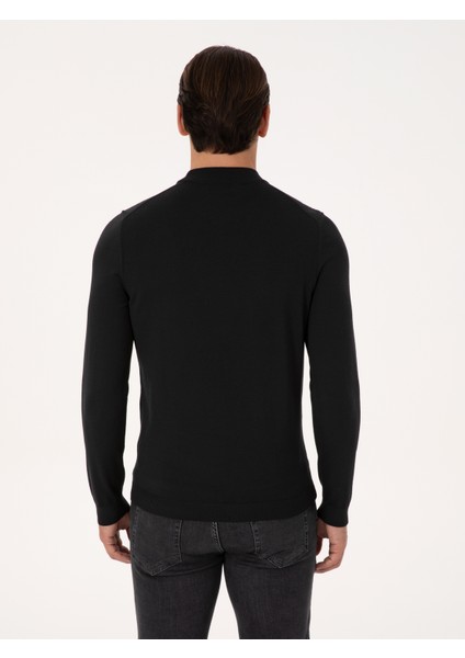 Erkek Siyah Slim Fit Basic Kazak 50318891-VR046 indirimleri