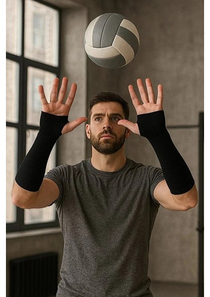 Voleybol Elliği 1 Çift Likralı Sporcu Elliği Voleybol Kolluğu Parmaklı Likralı Ellik 1 Çift modelleri