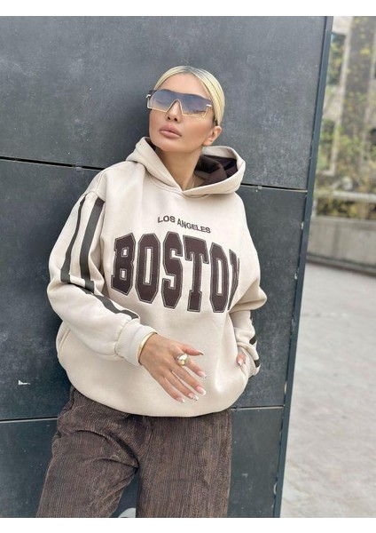 5762 Boston Kapşonlu Sweat Kahve