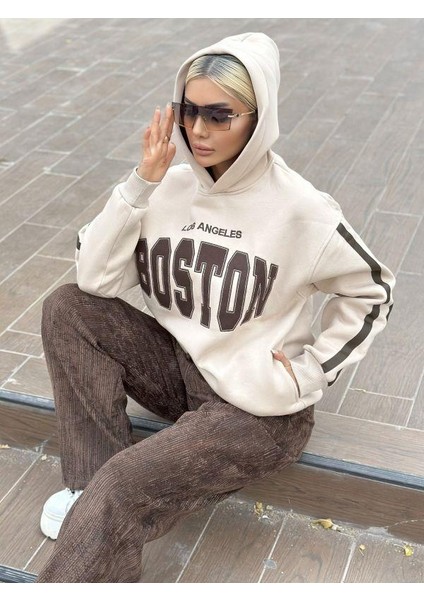 5762 Boston Kapşonlu Sweat Kahve modelleri