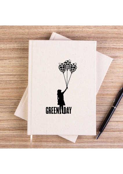 Green Day Girl Çizgisiz Kanvas Defter Çizgisiz