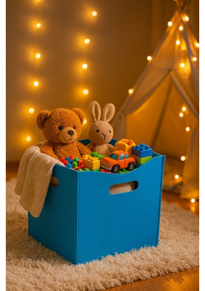 Çok Amaçlı Kullanım %100 Keçe Organizer Sepet Çocuk Odası Dolap Içi Organizer