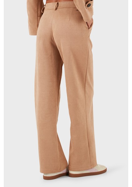 Via Dante Relaxed Fit Normal Gel Geniş Paça Süet Pantolon Bayan Pantolon 68672644SUEDE modelleri
