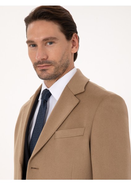 Erkek Camel Slim Fit %100 Kaşmir Palto 50314889-VR015 fiyatları