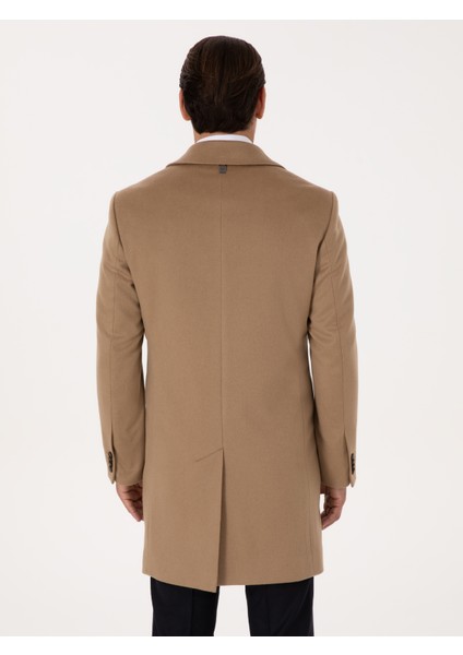 Erkek Camel Slim Fit %100 Kaşmir Palto 50314889-VR015 indirimleri