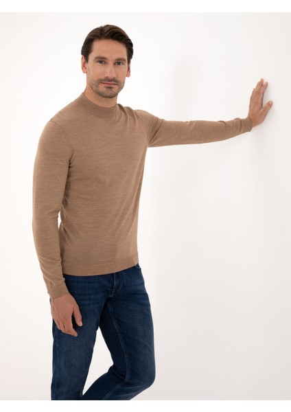 Erkek Camel Slim Fit Basic Kazak 50318891-VR015 modelleri