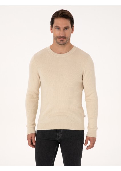 Erkek Bej Slim Fit Kazak 50318976-VR011 modelleri