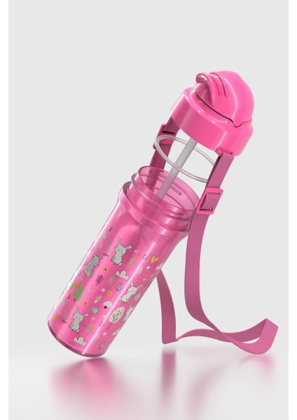 Migo Tavşan Desenli 300 ml Askılı Pipetli Pp Bebek Suluk 912013 Pembe fiyatları