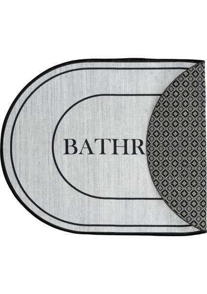 Armasi Gri Oval Banyo Paspası Dijital Baskı Yıkanabilir Kaymaz 2li Banyo Paspas Takımı 40x60 60x100 fırsatları