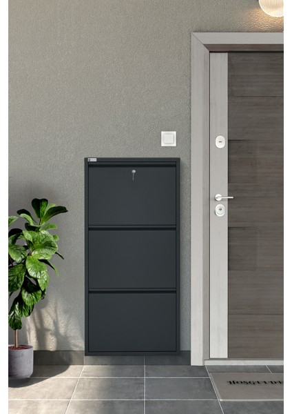 Metal Ayakkabılık 3’lü Kilitli (Antrasit) fiyatları