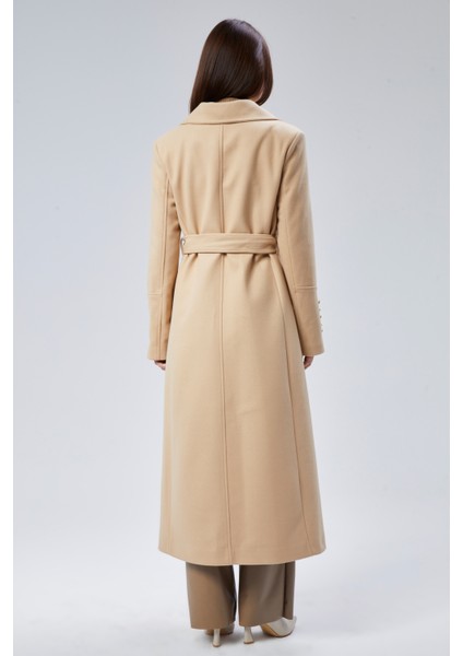 Kadın Kol Düğme Detaylı Regular Astarlı Kaban