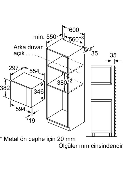 Serie 6 Ankastre MIKRODALGA,BEL524MB2 Izgara Fonksiyonlu Siyah