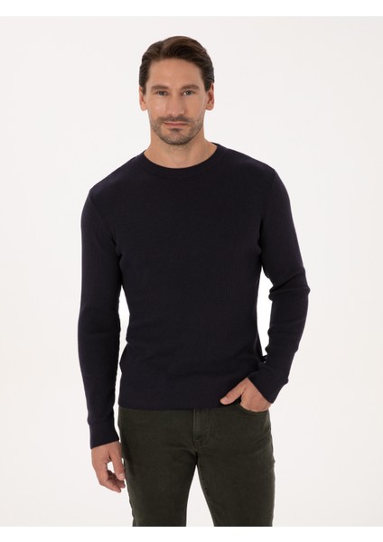 Erkek Lacivert Slim Fit Kazak 50318976-VR033