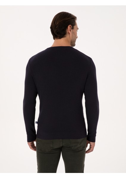 Erkek Lacivert Slim Fit Kazak 50318976-VR033 indirimleri