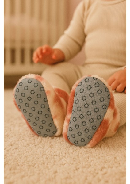 Bebek & Çocuk Kaydırmaz Tabanlı Ev Botu / Panduf / Kışlık Peluş Bot / Desenli modelleri