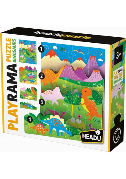 Playrama Puzzle Dınosaurs (3-6 Yaş) ( Dinozor Temalı Puzzle)