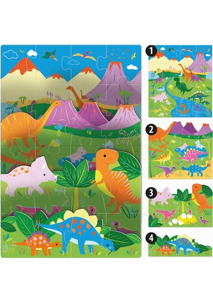 Playrama Puzzle Dınosaurs (3-6 Yaş) ( Dinozor Temalı Puzzle) fiyatları