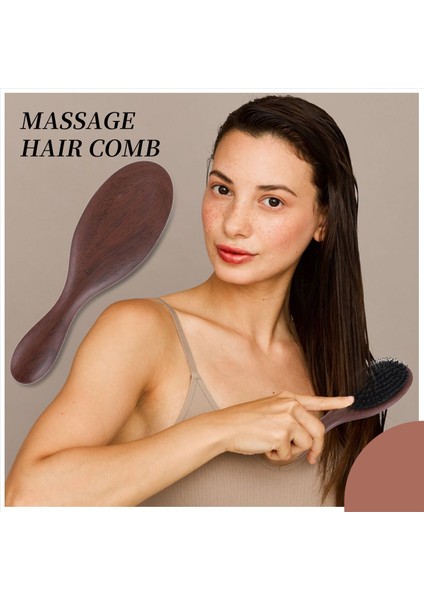 Doğal Sandal Ağacı Ince Tarak Anti-Statik Bakım Fırça Başı Vahşi Domuz Kılları Saç Fırçası Yeşil Sandal Ağacı Saç Tarağı (Yurt Dışından) indirimleri