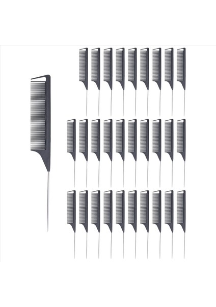 30 Adet Örgüler Için Tarak Saç Faresi Kuyruğu Tarak Çelik Pim Kuyruğu Karbon Fiber Isıya Dayanıklı Alay Tarama Tarama Tarama (Siyah) (Yurt Dışından)