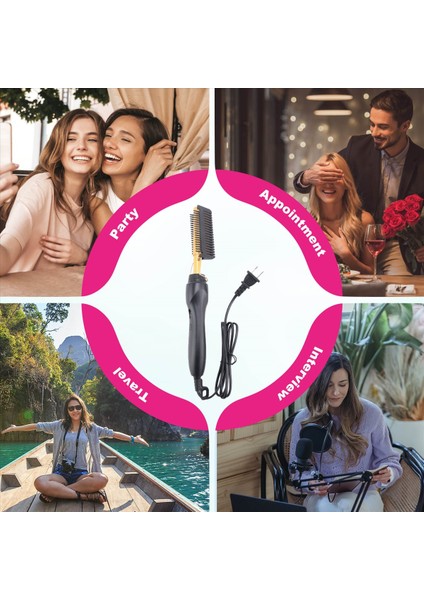 Saç Düzleştirici Tarak Islak ve Kuru Saç Düzleştirici Kıvırma Demir Ev Elektrikli Tarak 3in1 Düz Kıvırma Tarak Abd Fiş (Yurt Dışından) indirimleri