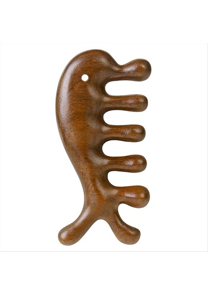 Ahşap Kafa Derisi Masaj Tarağı - Yeşil Sandal Ağacı Geniş Diş Tarağı Akupresür Aracı - Yüz Için Taşınabilir Ahşap Masaj Araçları (Yurt Dışından)