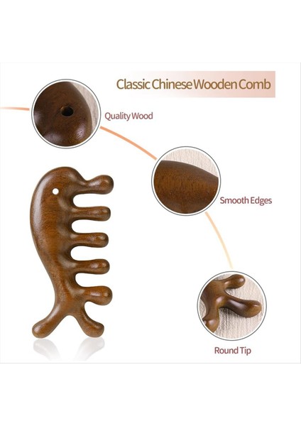 Ahşap Kafa Derisi Masaj Tarağı - Yeşil Sandal Ağacı Geniş Diş Tarağı Akupresür Aracı - Yüz Için Taşınabilir Ahşap Masaj Araçları (Yurt Dışından) fırsatları