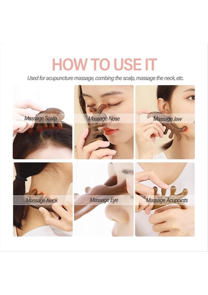 Ahşap Kafa Derisi Masaj Tarağı - Yeşil Sandal Ağacı Geniş Diş Tarağı Akupresür Aracı - Yüz Için Taşınabilir Ahşap Masaj Araçları (Yurt Dışından) indirimleri