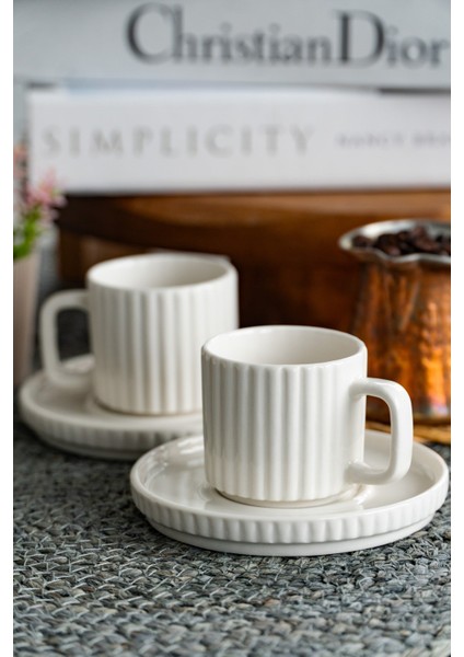 Satürn 4 Parça 2 Kişilik Porselen Kahve Fincan Takımı modelleri