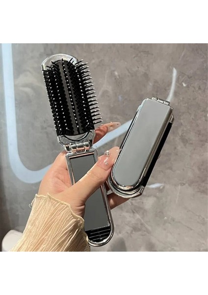 2&#39;si 1 Arada Taşınabilir Katlanır Tarak ve Ayna-Elmas Hava Yastığı, Rhinestone Bling, Kompakt Seyahat Saç Fırçası ve Makyaj Aracı (Yurt Dışından) indirimleri