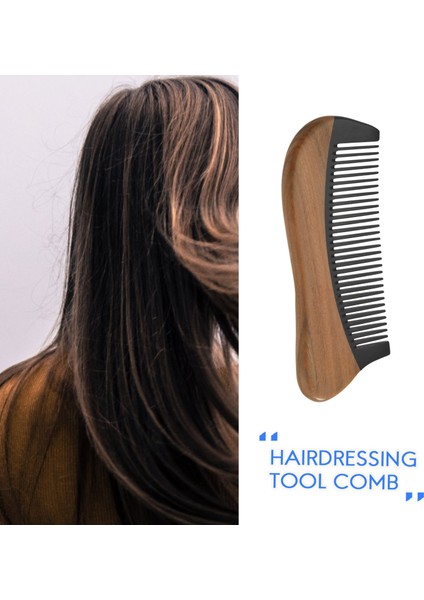 Doğal Yeşil Sandal Ağacı Saç Tarağı - Statik Ahşap Ince Diş Siyah Manda Boynuz Tarağı (Yeşil Sandal Ağacı) (Yurt Dışından) indirimleri