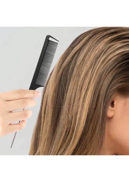 1pcs Sıcak Moda Siyah Ince Dişli Tarak Plastik ve Metal Pim Anti-Statik Saç Tarzı Fare Kuyruğu 220X28X4MM Saç Şekillendirme Güzellik Araçları (Yurt Dışından) fırsatları