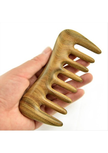 1pcs Yeşil Geniş Diş Saç Tarağı - Kıvırcık Saçlar Için Doğal Ahşap Tarak - Masaj Targesi Için Statik Yok (Yurt Dışından) indirimleri