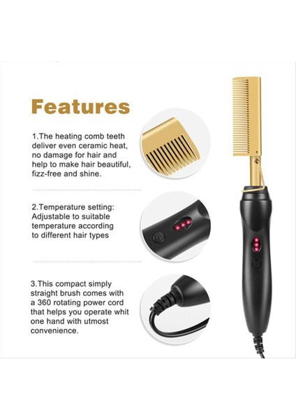 Saç Düzleştirici Tarak Islak ve Kuru Saç Düzleştirici Kıvırma Demir Ev Elektrikli Tarak 3in1 Düz Kıvırma Tarak Eu Fiş (Yurt Dışından) fırsatları