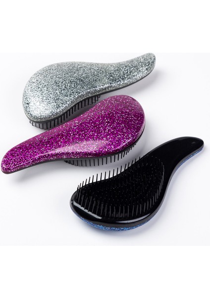 1pcs Parıltılı Sap Arapsaçlı Bozulma Tarak Duş Saç Fırçası Detangler Salon Stil Tamer Alet Saç Fırçası (Mor) (Yurt Dışından) indirimleri