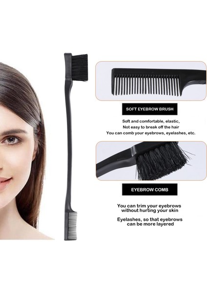 Çift Taraflı Kenar Kontrolü Saç Fırçası Tarak Paketi 2 Adet Pembe ve Siyah (Yurt Dışından) fırsatları