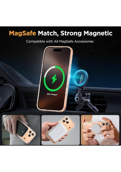 iPhone 17 Pro Uyumlu Sararmaz Şeffaf Magsafe Kılıf Kamera Koruma Çıkıntılı Sert Ince Pc Mika fırsatları