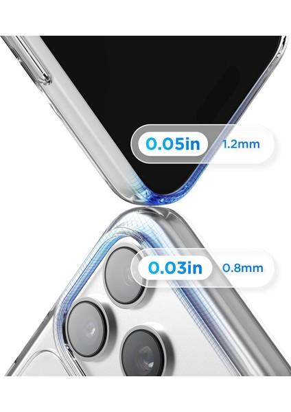 iPhone 17 Pro Uyumlu Sararmaz Şeffaf Magsafe Kılıf Kamera Koruma Çıkıntılı Sert Ince Pc Mika
