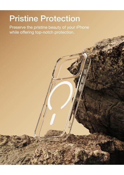 iPhone 17 Pro Uyumlu Sararmaz Şeffaf Magsafe Kılıf Kamera Koruma Çıkıntılı Sert Ince Pc Mika
