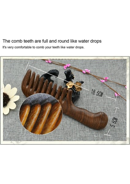 Sandal Ağacı Geniş Diş Tarağı Kıvırcık Saç Portatif Kaba Diş Ahşap Tarak Saç Masaj Aracı Ince (Yurt Dışından) fırsatları