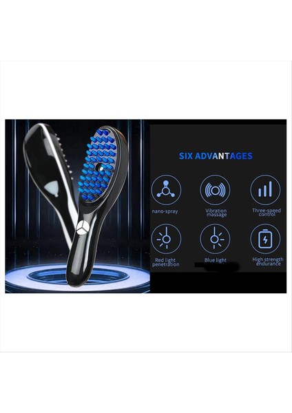 Kırmızı Hafif Saç Fırçası, Çok Fonksiyonlu Tarak - Kafa Için 3D Masaj, Ultrasonik Titreşim Atomizasyonu, Elektrik Saç Karalanma (Yurt Dışından)