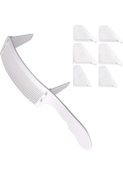 1set Konumlandırma Tarak Berber Saç Kesim Tarak Salon Kuaför Klipsli Kavisli Tarak Erkekler Saç Şekillendirme Aracı, Beyaz (Yurt Dışından) indirimleri