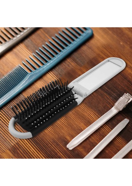 Taşınabilir Seyahat Katlanır Saç Fırçası Ayna Kompakt Cep Boyutu Tarak-Beyaz (Yurt Dışından) modelleri